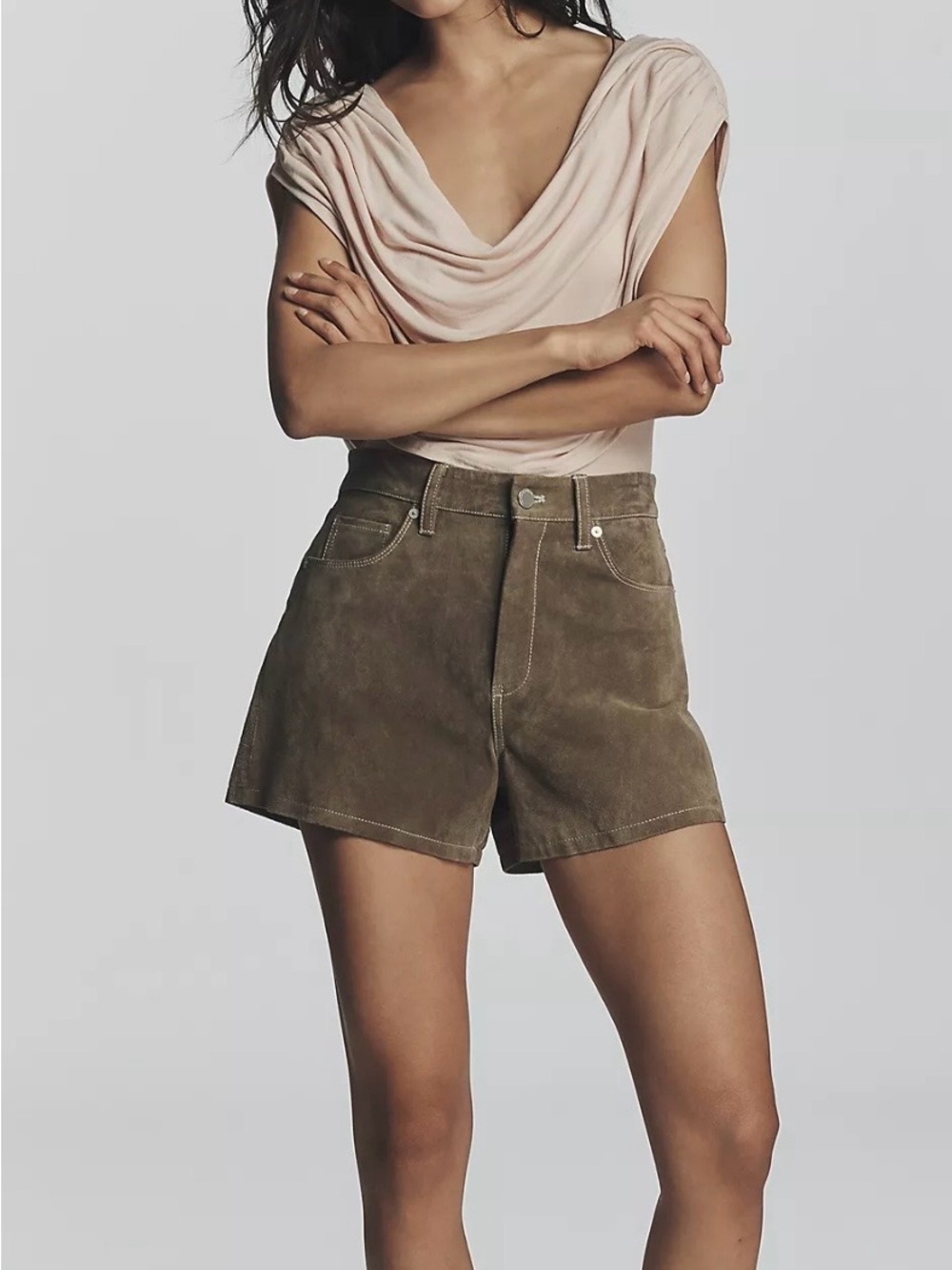 New Blank NYC BLANKNYC Pickle Suede Shorts